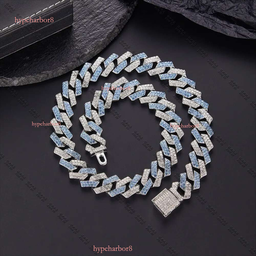 vvs moissanite cuban k chain for men 15MM wide 2 row prong iced out dia necklace rapper rock personalize hip hop mens jewelry woman gift