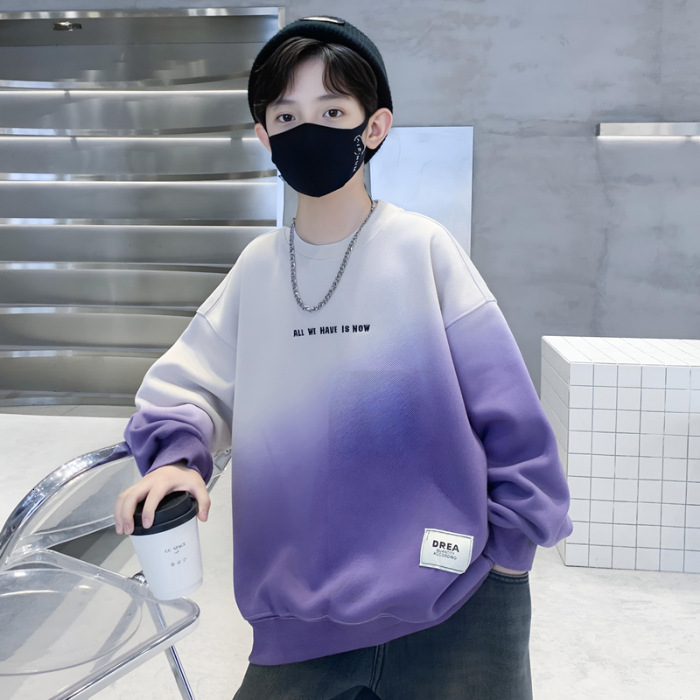 Ddmyshoesvip Boys Hoodie Spring New Style For Boys Middle Aged And Large Children Autumn Outfit Explosive Street Hooligan Handsome Long Sleeved Base S
