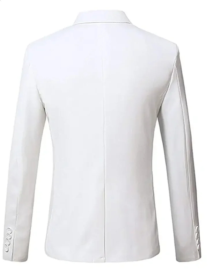 1 white mens jacket 1 button grooms evening gown business jacket notch lapel jacket party ball 250411