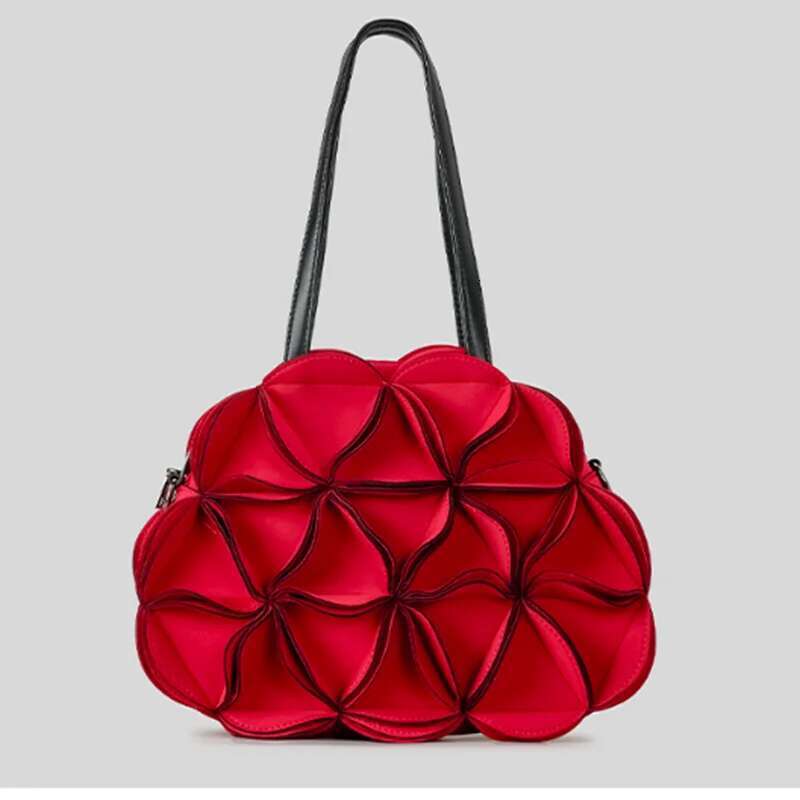 Women Spring New Women's Tote Bag Wer Shaped Handbag Pleated Totes Bags Casual Cross Body Bag Versatile Single Shoulder Bags