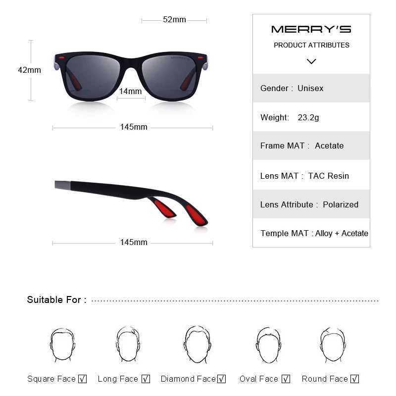 MERRYS DESIGN Men Women Classic Retro Rivet Polarized Sunglasses Lighter Design Square Frame 100% UV Protection S8508 Z250411