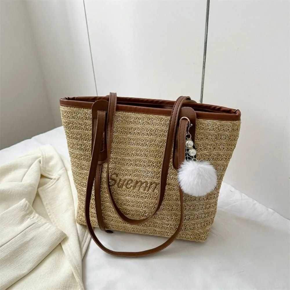 Womens casual tote bag womens shoulder bag summer beach Str bag large capacity handbag womens large walletXJ250412