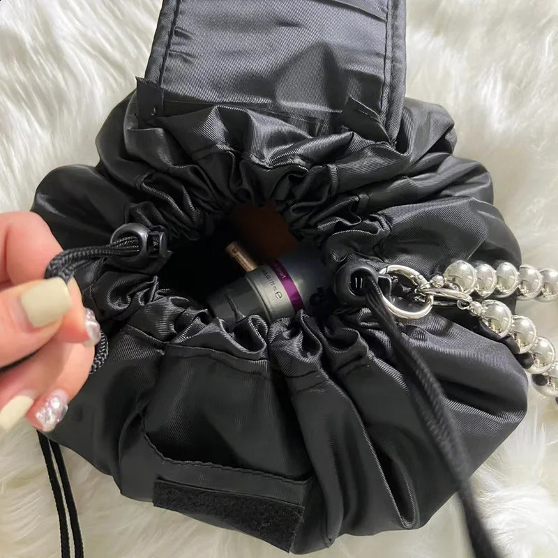 Womens brushed cosmetic bag organizer travel toilet storage bag shoulder makeup bag large capacity beauty box waterproof 250410