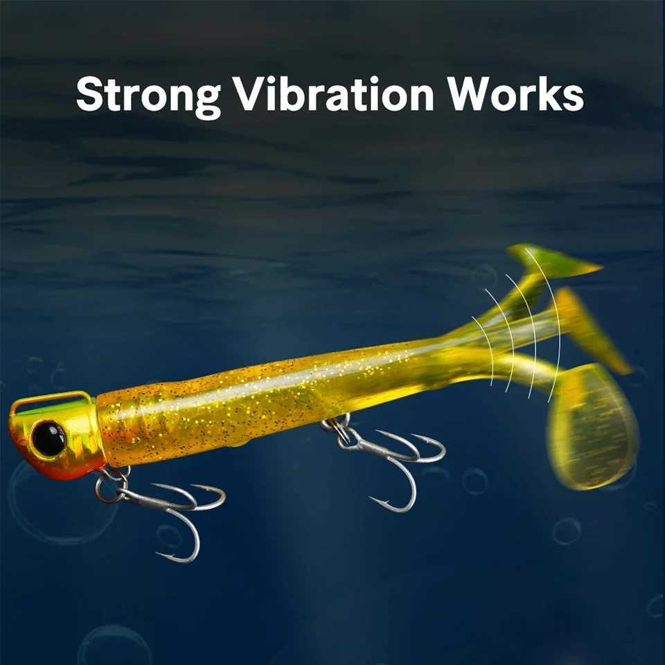 TSURINOYA 110mm 35g Long Casting Jig Head T Tail Soft Lure Set 2pcs Tail Flounder Seabass Fishing Lure Sinking Large Baits Z250411