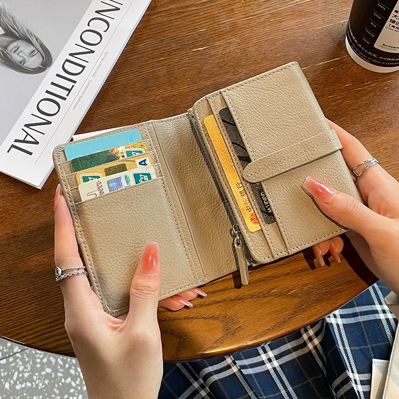 Top denim wallet for women short folding and pull-out multifunctional large capacity currency clip 250411