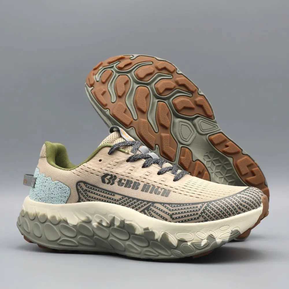 Professional Running Shoes Mens Jogging Sneakers Mens Outdoor Walking Shoes Mens Black Beige Sneakers Z250411