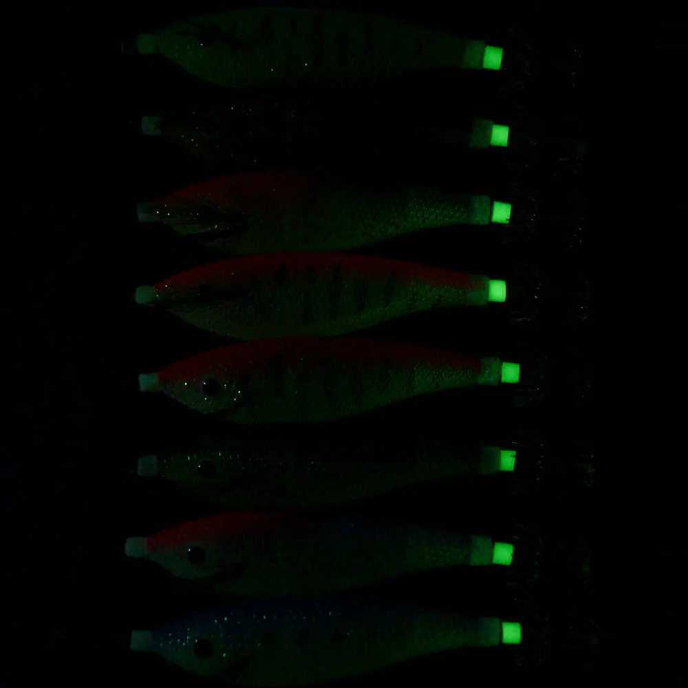 1PCS/Glowing Egging Lures Squid Hooks horizontal Luminous Squid Trolling Lure Octopus Hook Tackle11CM/13.4G Z250411