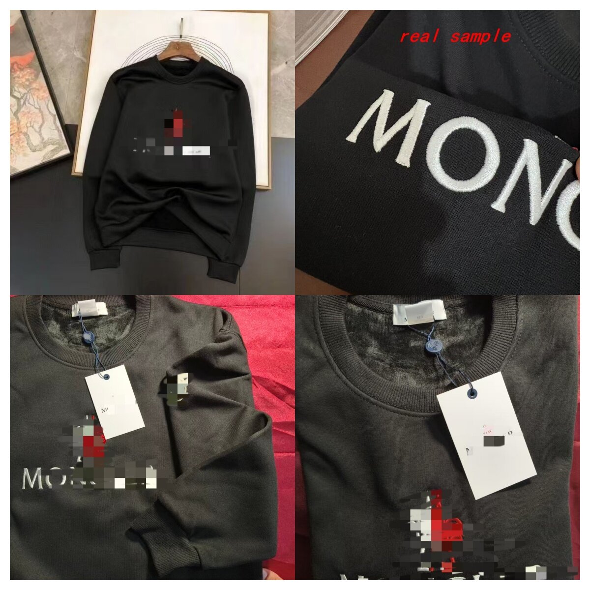 Real Photo Embroidery Sweatshirts M Brand Designer Student Pullover Hoodie Autumn and Winter New Styles Girl Women