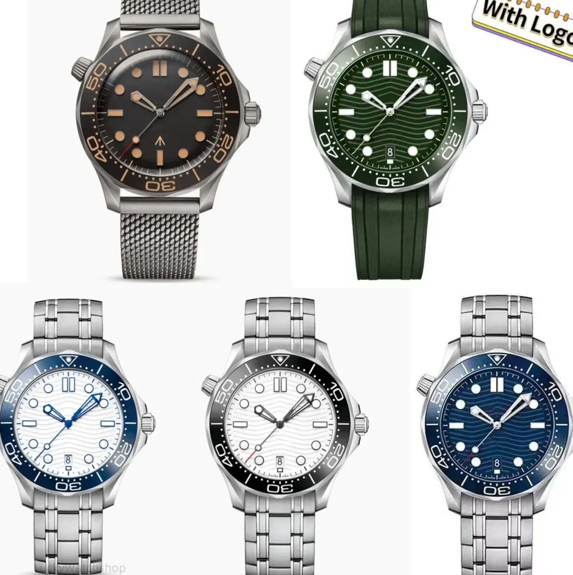 mens watch men sea master 300 watches high quality montre montres mouvement watches Bond sea master 300 Diver mechanical automatic luminous 904L steel 42mm lucky