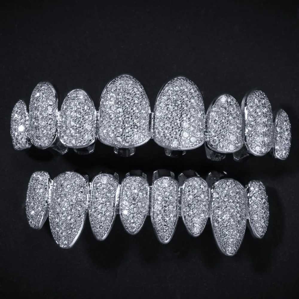 TBTK Irregular Canine Dental Grills Zircon Braces Punk Simple Luxury Style Body Jewelry unisex ice out CZ teeth Grillz hip-hop W250412