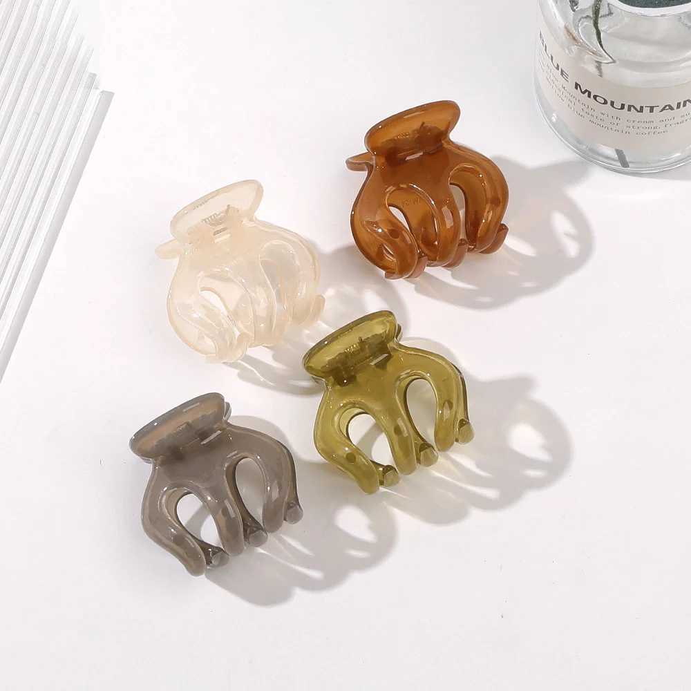 Jelly colored large claw hair clip womens ponytail holder crab bucket transparent hair clip Korean hair clip accessories Y2504012