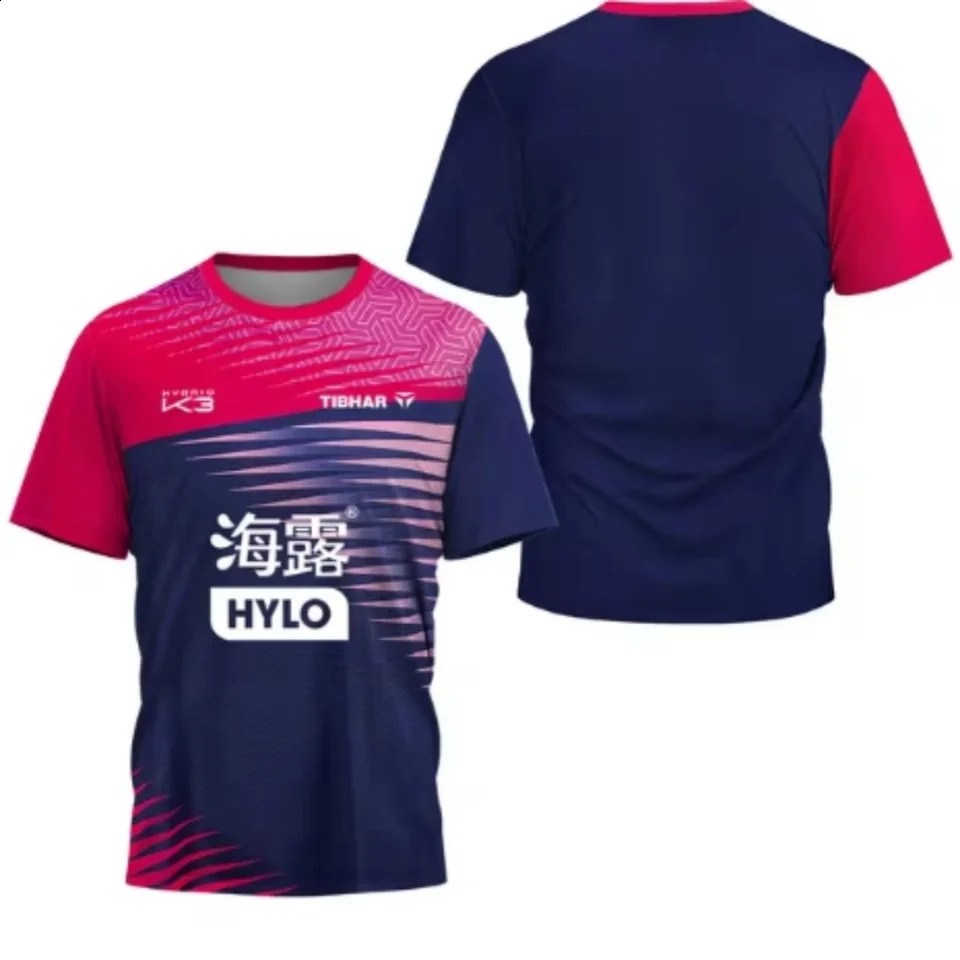 Summer Triangle Fragments Mens Table Tennis T-shirt Badminton Mens Quick Drying Breathable Short Sleeve 250411