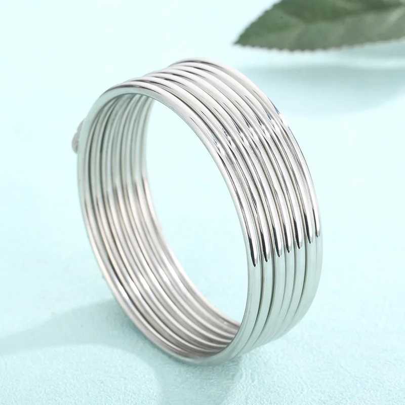 Simple Stainless Steel Bracelet For Women Men Gold Silver Color Geometry Wire Round Bangle Female Trendy Jewelry Wristband GiftsC250411