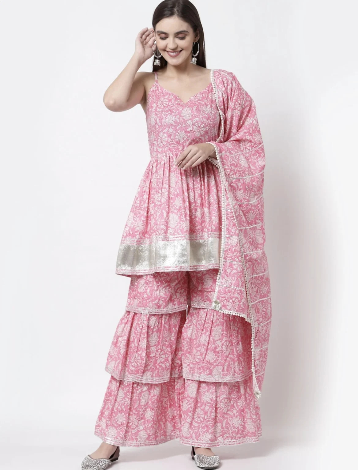 Traditional Indian clothing Sari womens clothing elegant party cosplay sleeveless V-neck side Gabi suit 250411