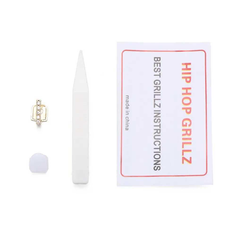 Jewelry Gangster Party Fun Jewelry Rhinestone Hip Hop Teeth Grillz Single Clip Grillz Hat Top and Bottom Grillz W250412
