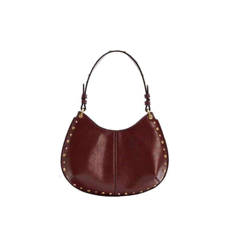 Women's 2025 New Rivet Decorated Magnetic Buckle Underarm Shoulder Crossbody Bag
