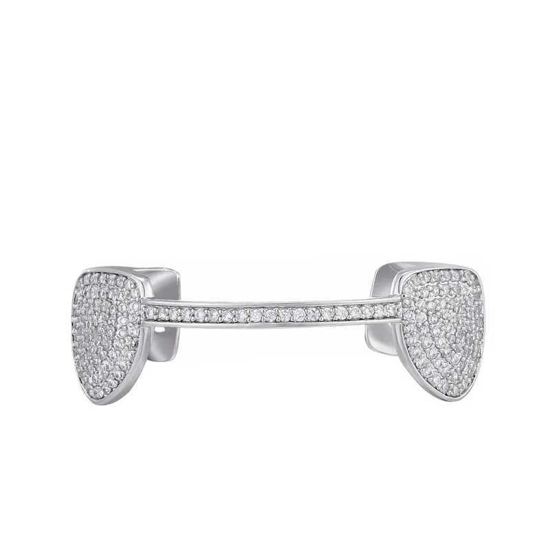 Hip Hop Iced Out Teen Grilz hat with sparkling cubic zirconia mini paving top and bottom charm grill set suitable for mens and womens jewelry gifts W2