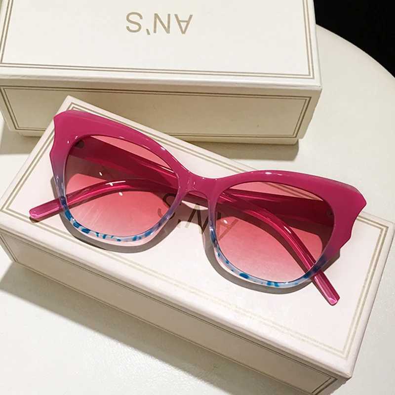 Cat Eye Sunglasses Women Brand Designer Vintage Sun Glasses Female Fashion Candy Colors Gradient Travel Oculos De Sol Z250411