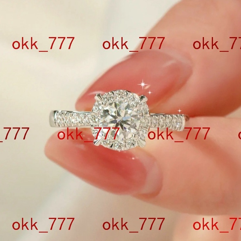 Real D Color Fashion Ring 18k White Gold Plated 925 Silver Ring With Vvs1 Moissanite Diamond Custom Promise Rings