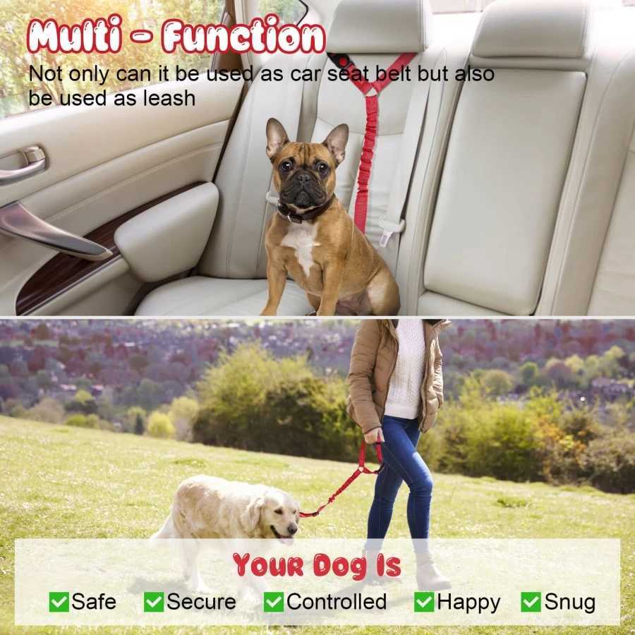 Pet Products Car Seat with Dog Belt Elastic Buffer Zone Reflective Safety Rope Dog Belt Y250412