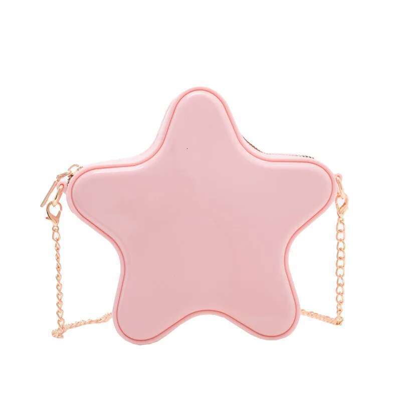 Fashion PVC Women Shoulder New Versatile Solid Color Commuter Crossbody Five Pointed Star Chain Bag Leisure Jelly Bags