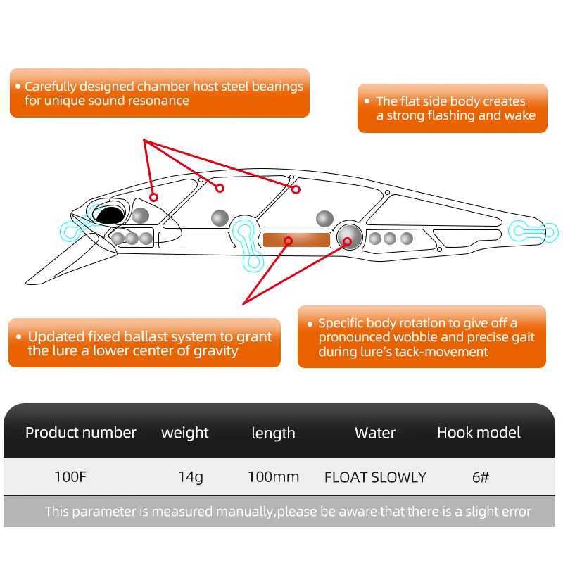 MEREDITH JERK MINNOW 100F 14g Floating Wobbler Fishing Lure 24Color Minnow Lure Hard Bait Quality Professional Depth0.8-1.0m Z250411