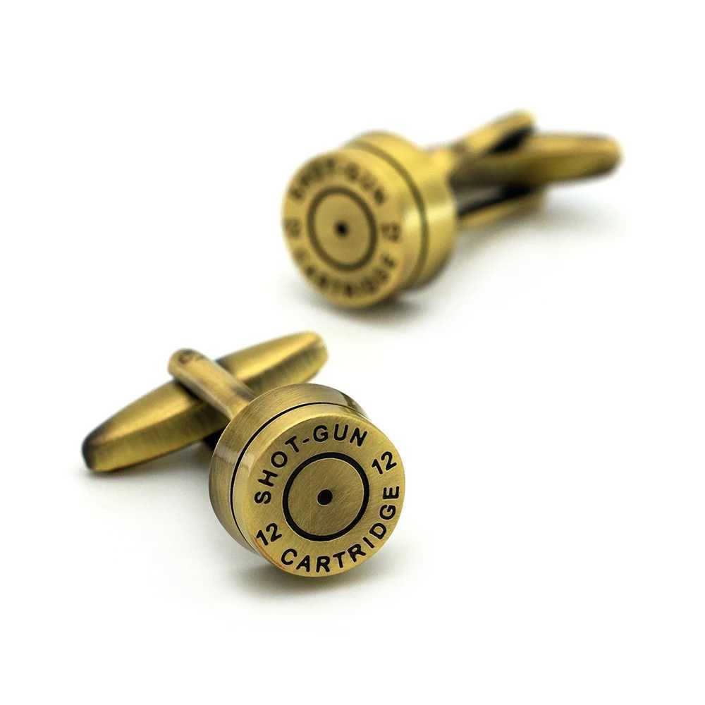 Bullet cufflinks Bronze ammunition design High quality brass material Mens cufflinksT250412