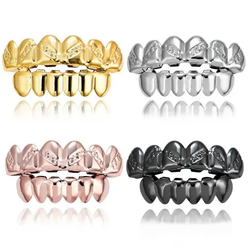 Fashion gold and silver hip-hop teeth Grilz top oral metal galvanized dental bracket dental jewelry makeup W250412