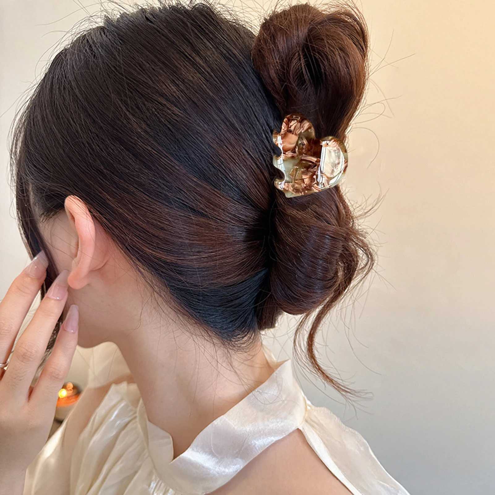 1/5 piece acetic acid hair clip creative heart-shaped holder suitable for women girls Exquisite half zip hair clips hair accessories Y2504012