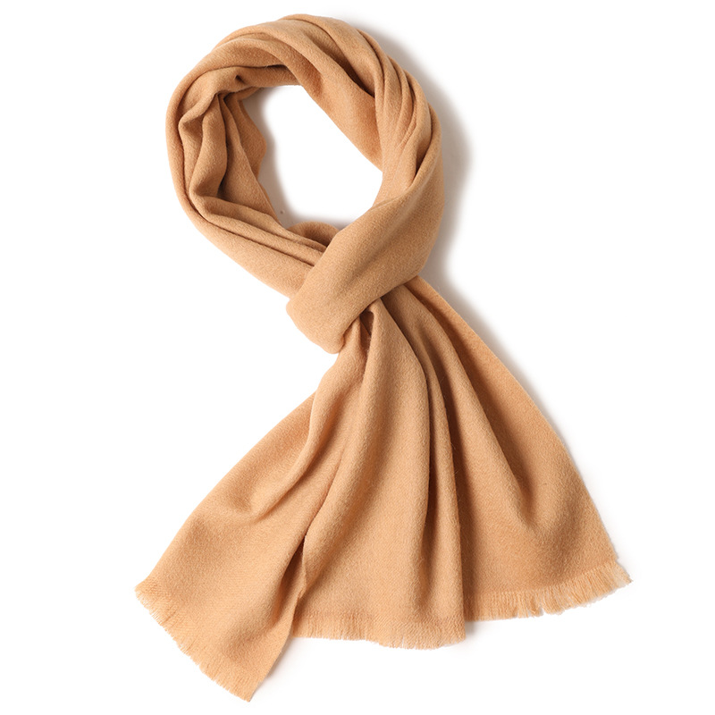 K370 New autumn and winter wool plain scarf short style warm and soft and comfortable men and women's red scarf spot wholesale