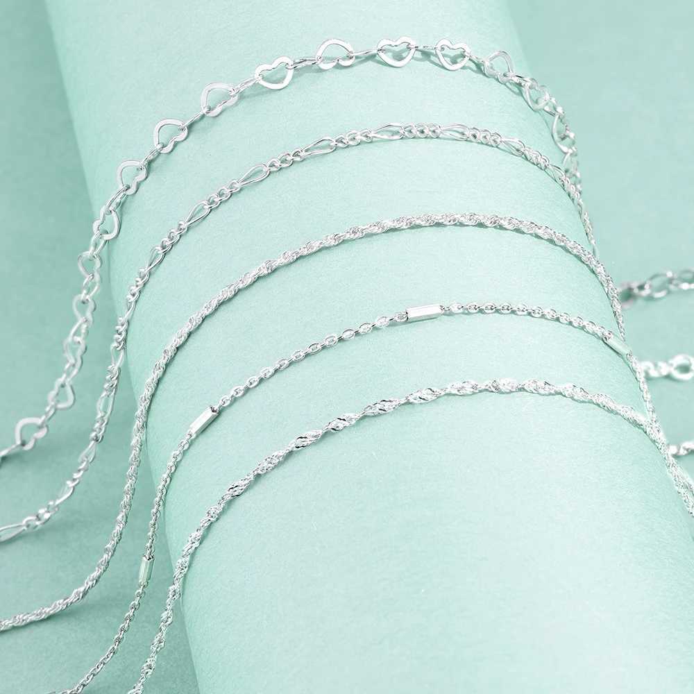 CANNER Bracelet 925 Sterling Silver Womens Chain DIY Bracelet Smooth Surface Pulseras Mujer Silver Gold Jewelry Armband ClassicC250411