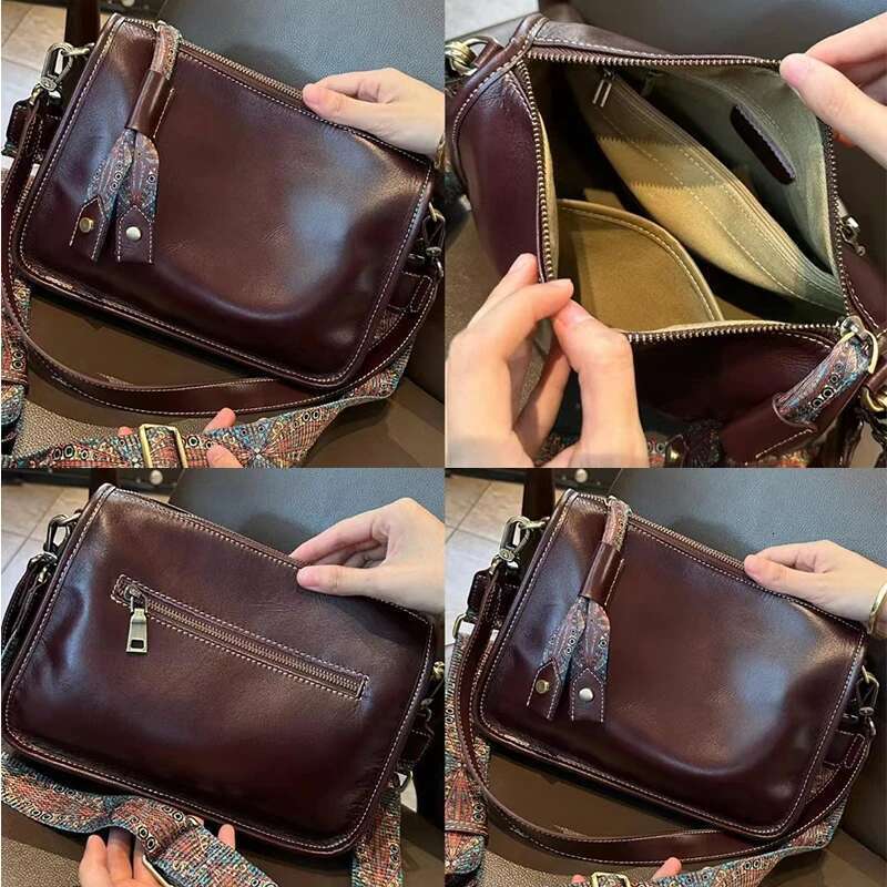 Designer Bag Women's Cowhide Genuine Leather Shoulder Bag Casual Designer Handbags Ladies Fashion Versatile Crossbody Bags For Female