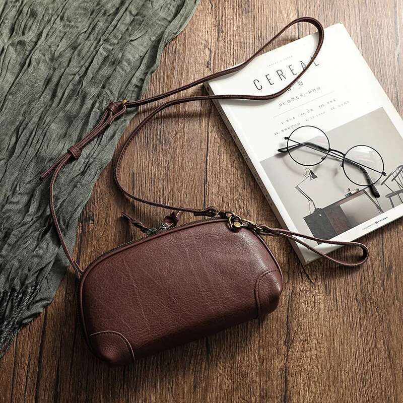 Simple Genuine Leather Women Small Bag Leisure Natural Soft Cowhide Solid Color Versatile Shoulder & Crossbody Bags