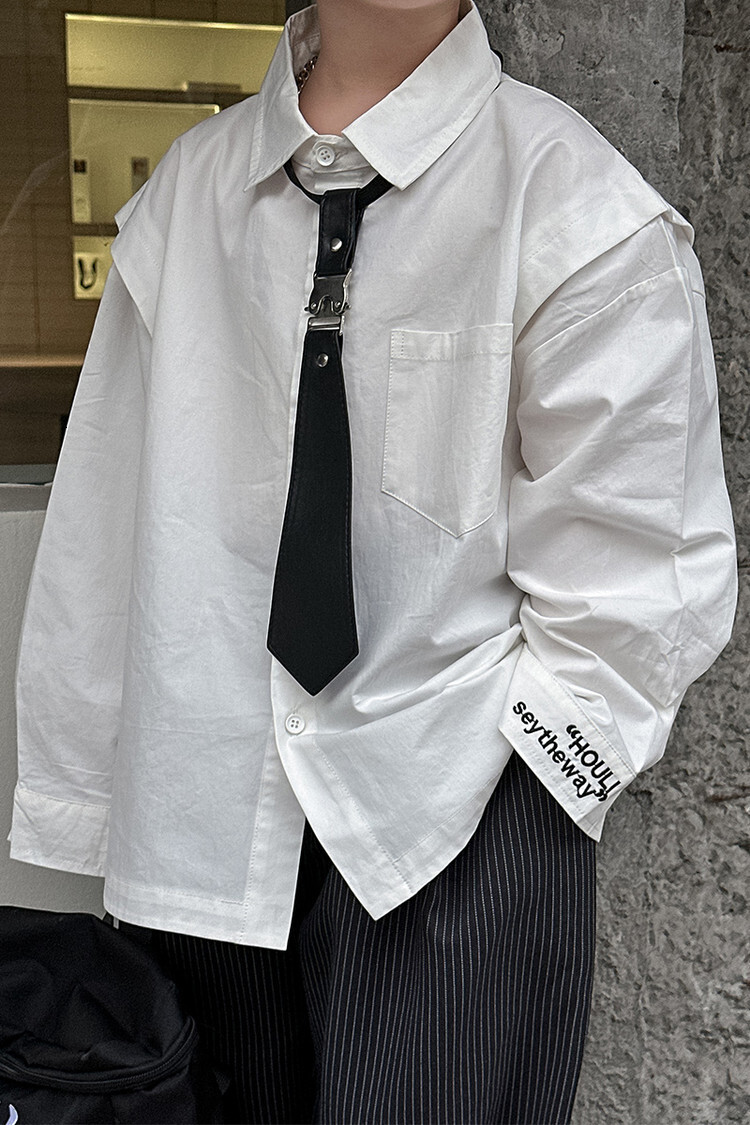 Ddmyshoesvip Boys College Style Shirt New Children S Korean Version Handsome Loose Top Versatile Spring Outfit For Middle Aged And Young Children