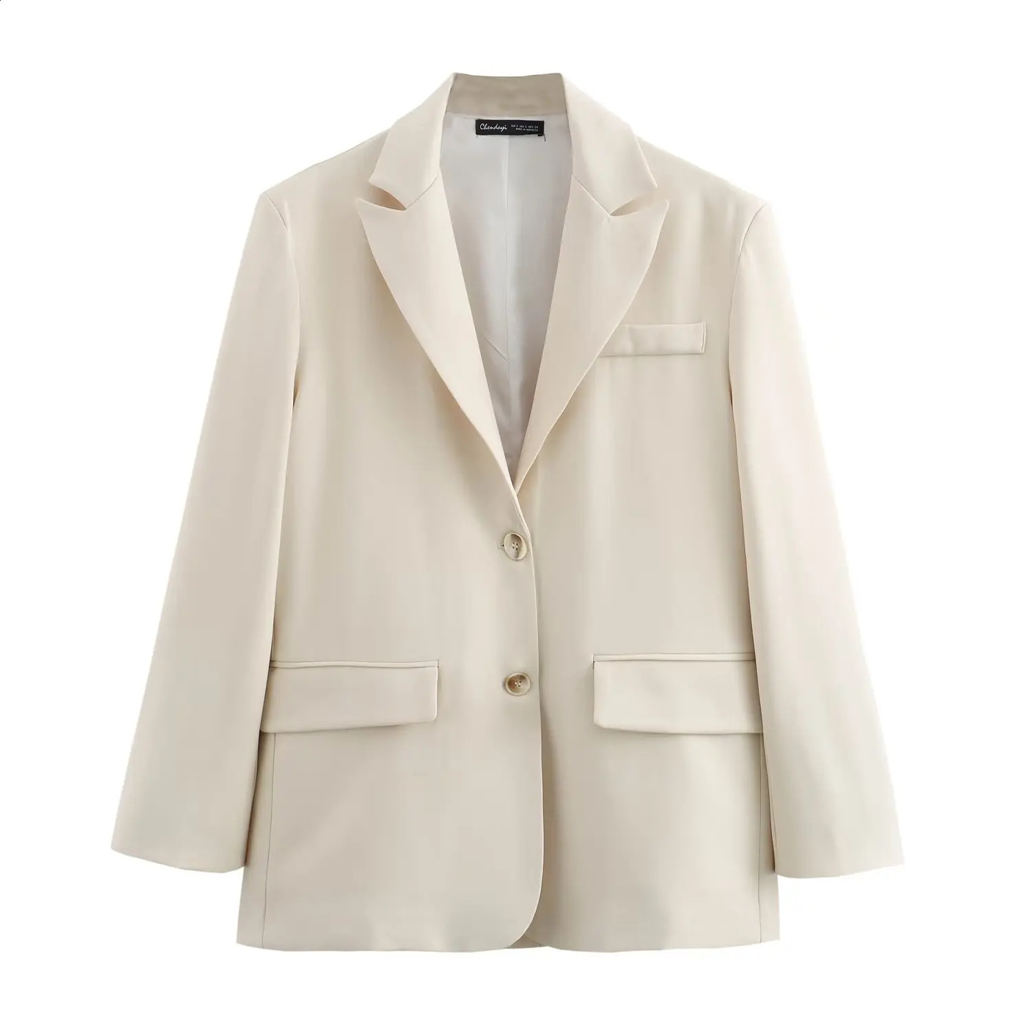 2024 autumn womens clothing European and American style fashionable casual white striped loose suit jacket 250407