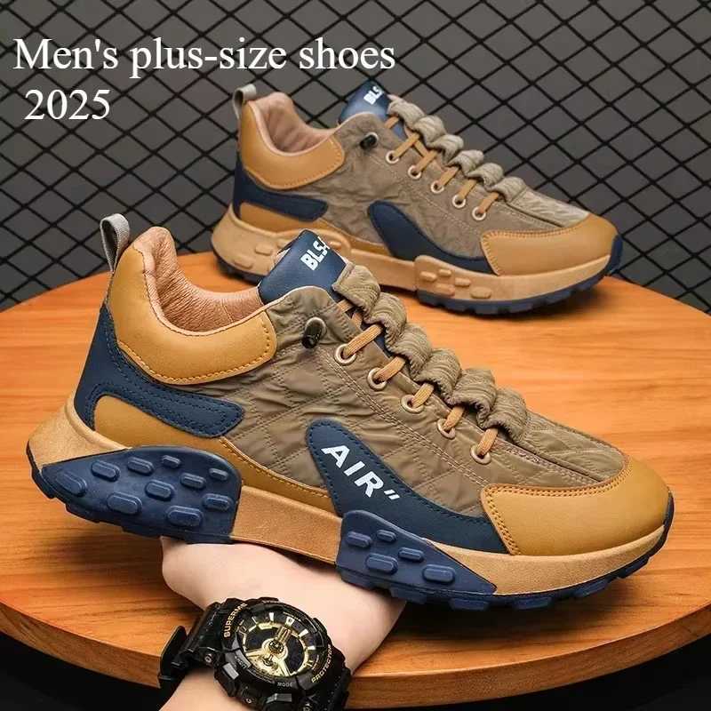 Mens vulcanized shoes 2025 new fashionable short and chubby sports shoes breathable and comfortable running shoes W250412