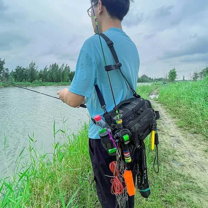 Multifunctional Fishing Tackle Shoulder Bag Storage Bag Portable Fishing Rod Holder Outdoor Sports Bag Flying Fishing Z250411