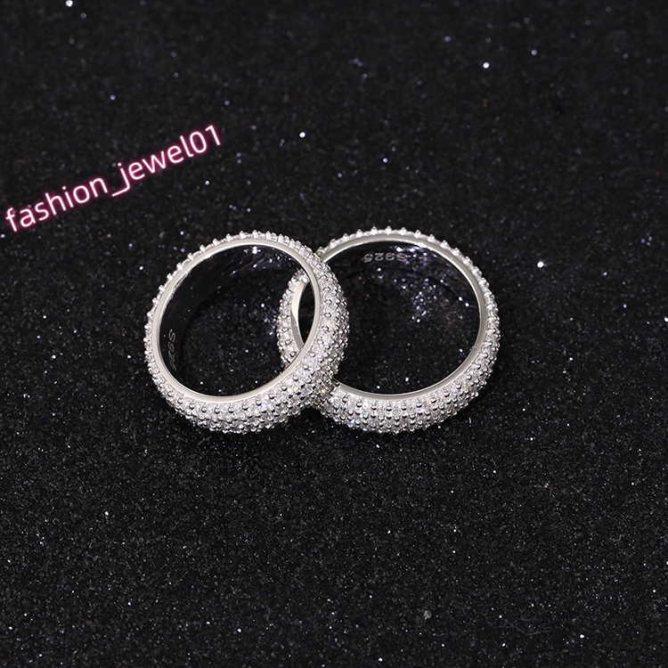 RTS Passed Diamond test S925 Silver Cuban Ring Jewelry D Vvs Moissanite 4rows 5rows Hip Hop Mens Ring Cuban Ring