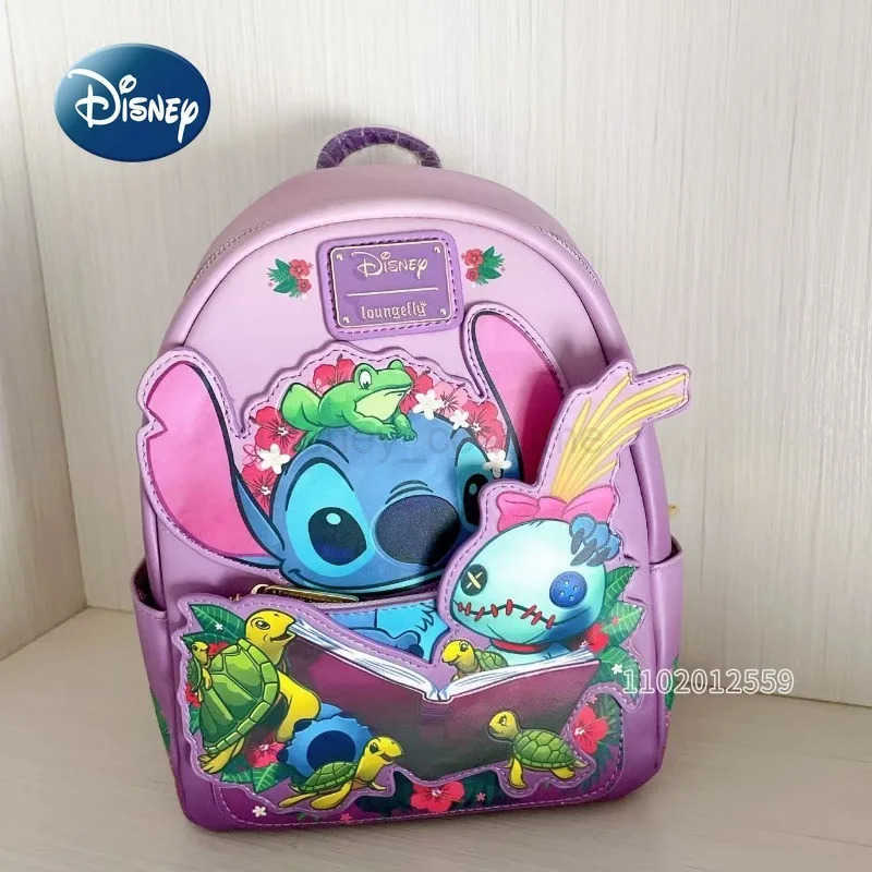 Disney Stitch New Loungefly Backpack Luxury Brand Original Fashion Mini Womens Backpack 3D Cartoon Cute Leisure Travel Backpack X250412
