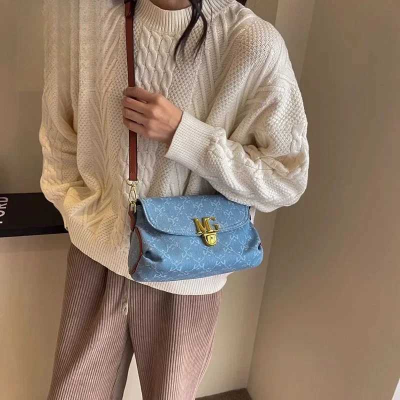 2025 New Womens Casual Denim Underarm Bag - Niche Design Commuter-Friendly Shoulder/CrossbodyW251111