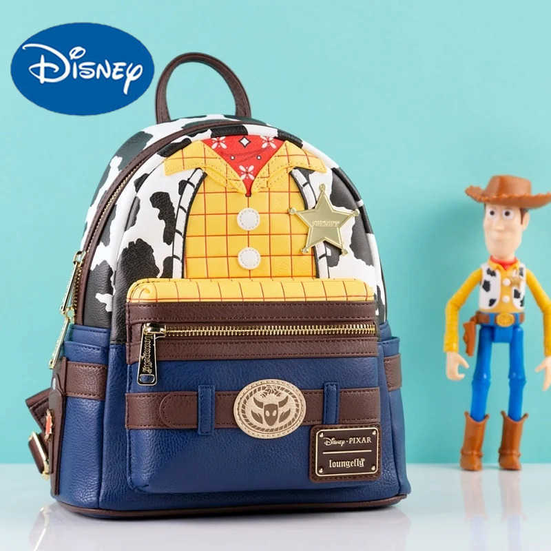 Disney Pixar Toy Story Woody Sheriff PU Leather Backpack Handbag Casual Bag Childrens Bag Wallet Gift X250412