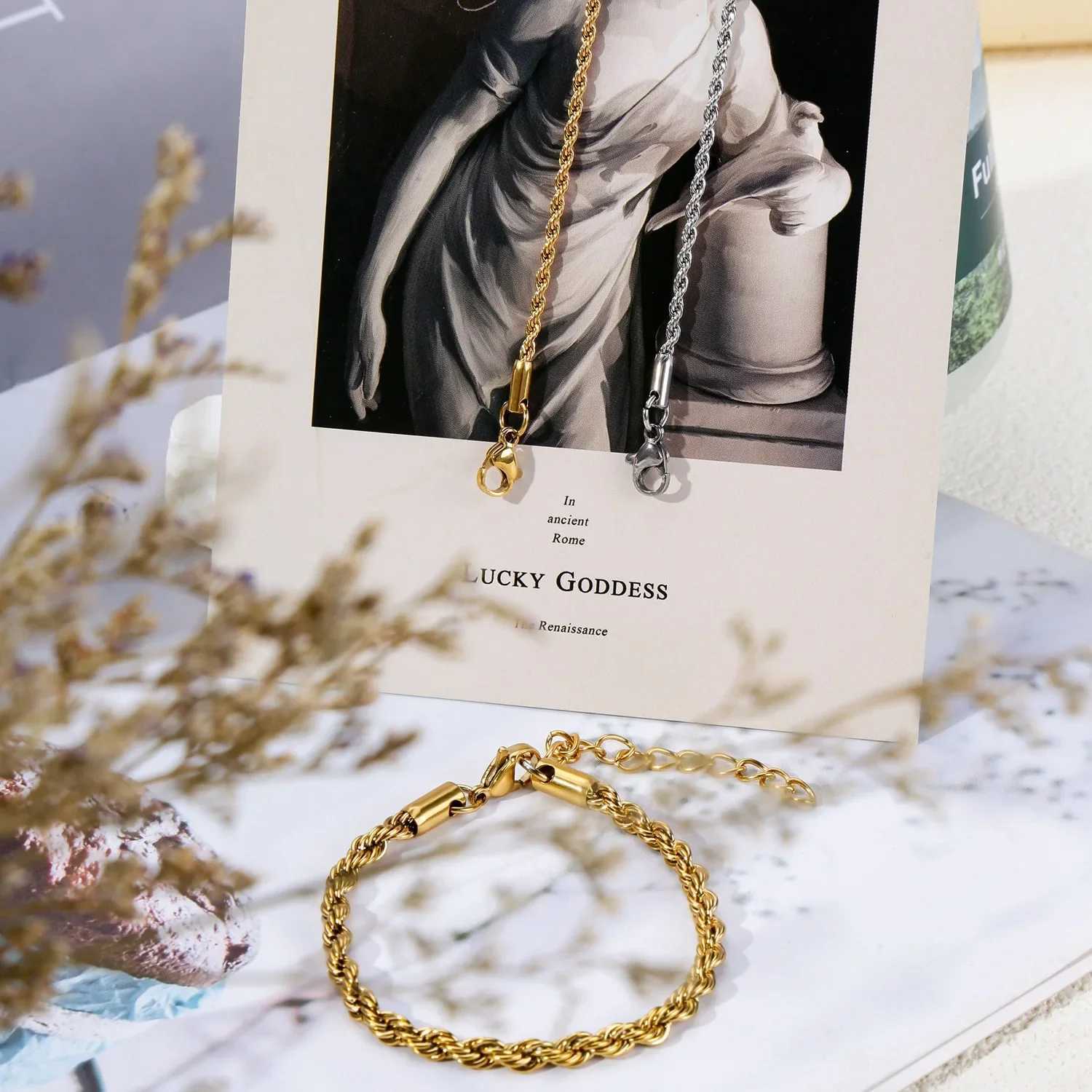 Men Hip-Hop Rock 925 sterling silver Twist Chain Bracelet For Women Simple Silver Gold Bracelet Fashion Jewelry Accessories GiftC250411