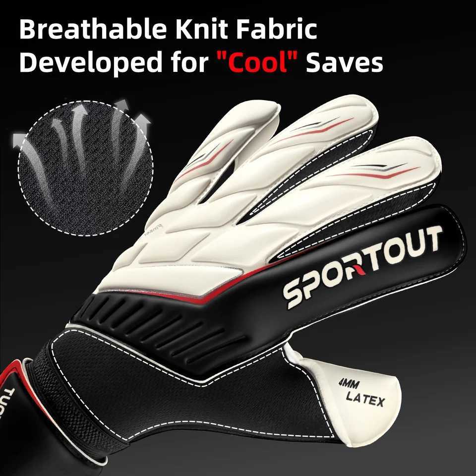 Upgrade professional football goalkeeper gloves with full latex on both palms and backs breathable and snug designW251112