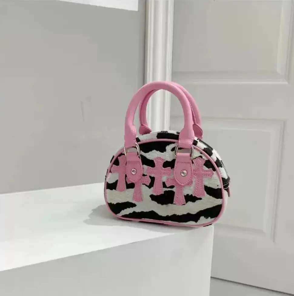 Niche Design Fashionable Versatile Pillow Ball Autumn And Winter Trendy Zebra Print Fur Small Cute Bag