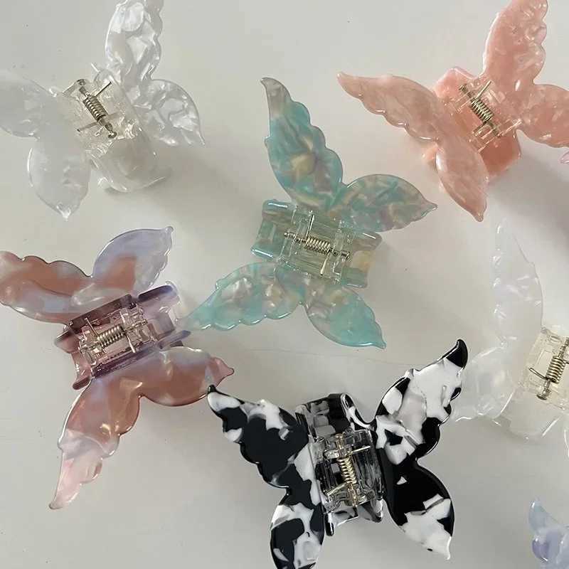 New French retro butterfly hair clip vinegar hair clip claw clip cute fairy gradient hair clip Y2504012