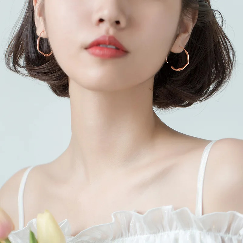 MloveAcc 100% pure silver jewelry Korean OL style minimalist circular ring earrings fashion jewelry 250409