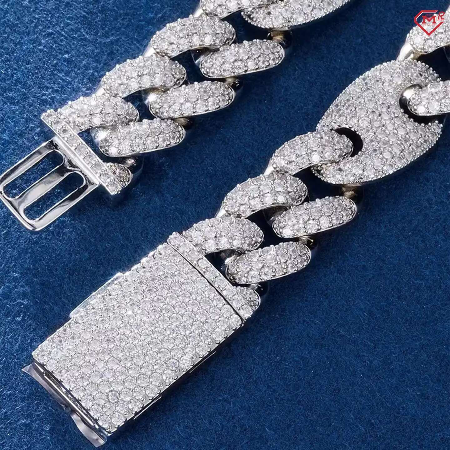 Chunky 18mm Cuban Chain Hip Hop G Link Borderless 925 Silver Custom Miami VVS Moissanite Cuban Link Chain