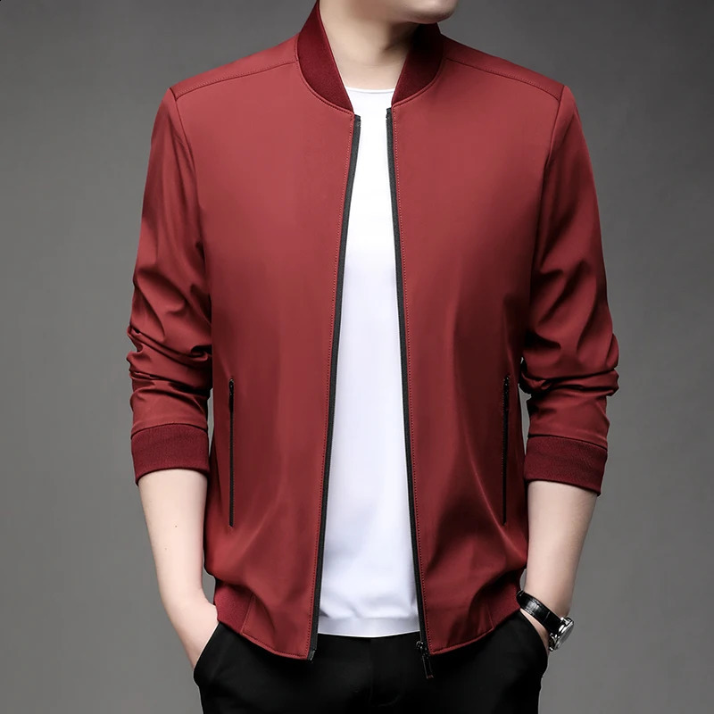 High Quality Fashion Handsome Spring Baseball Collar Business Casual Jacket Mens Spring Jacket Dad Jacket M-5XL 250411