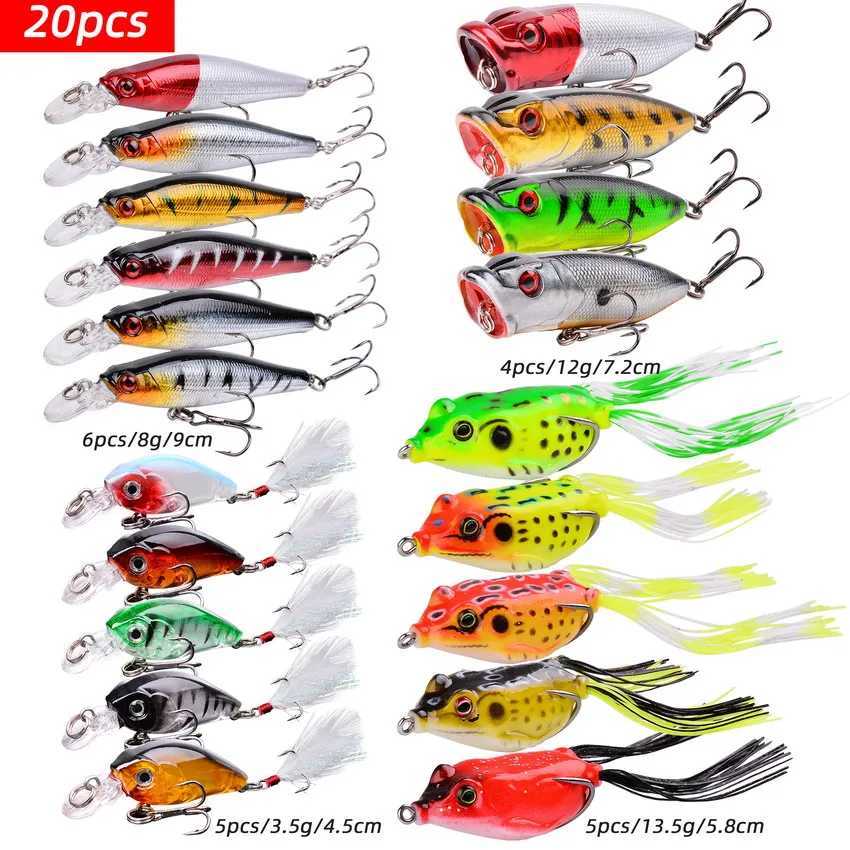 Fishing Lure Set Fishing Hard Bait Mini Minnow Floating Swing Crankbait Crazy Wobblers Artificial Bionic Crank Frog Soft Lures Z250411