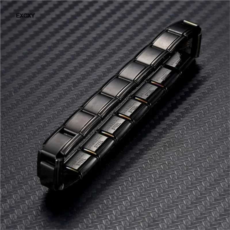 2025 New Y2k Fashion Stainless Steel Bracelet for Men Women 9mm Width Gold Color Black Bangle Girls Jewelry Wedding GiftC250411